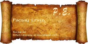 Pacsay Ervin névjegykártya